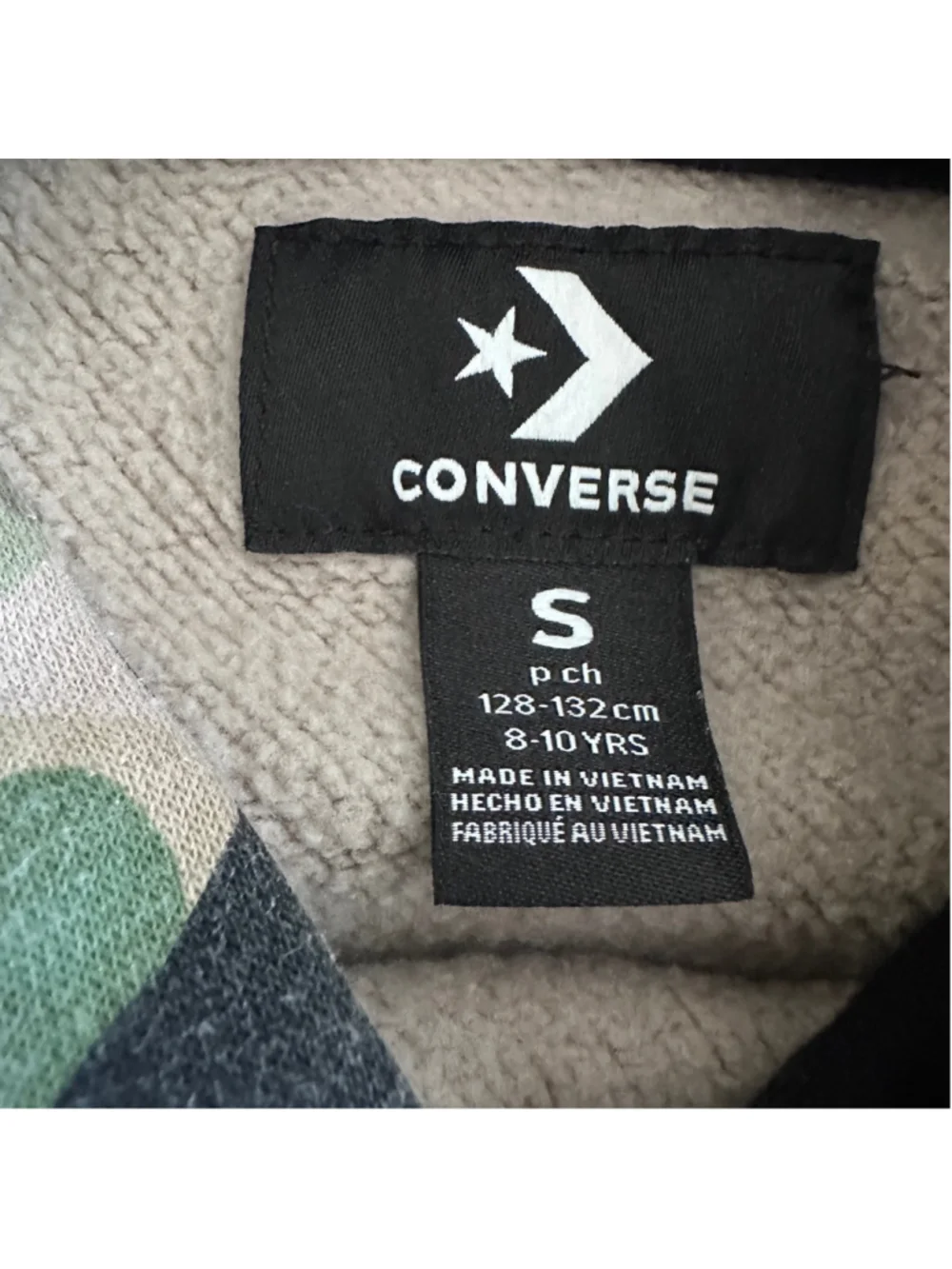 Converse Boys Camo Hoodie S 8 10 Green Black Logo All Star